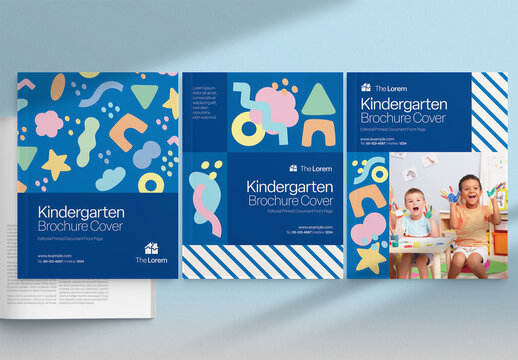 Kindergarten Brochure Cover Template for Preschool Booklet Covers