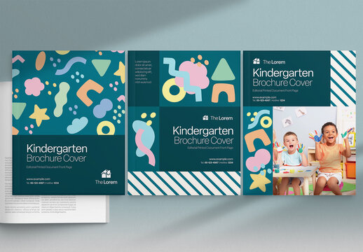 Kindergarten Brochure Cover Template for Preschool Booklet Covers