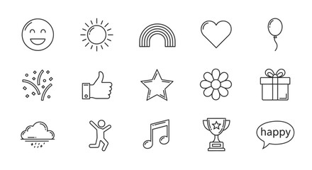 Fototapeta premium A set of vector icons for Easter featuring web illustration design symbols for business health and internet button signs