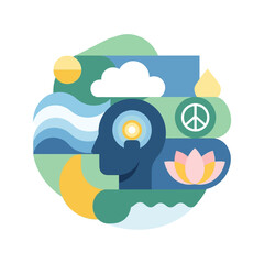 Fototapeta premium Mindful person with peaceful inner light.