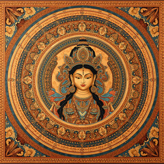 Obraz premium Traditional Tibetan Mandala with Goddess Kali - Fierce Art