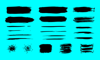 Hand-drawn Vector Brush Stroke Collection, Distressed Ink Underlines and Borders for Design Assets