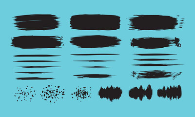 Hand-drawn Vector Brush Stroke Collection, Distressed Ink Underlines and Borders for Design Assets