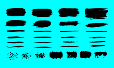 Hand-drawn Vector Brush Stroke Collection, Distressed Ink Underlines and Borders for Design Assets