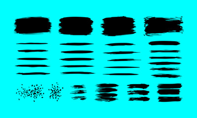 Hand-drawn Vector Brush Stroke Collection, Distressed Ink Underlines and Borders for Design Assets