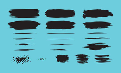 Hand-drawn Vector Brush Stroke Collection, Distressed Ink Underlines and Borders for Design Assets