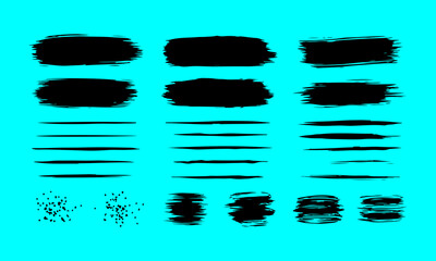 Hand-drawn Vector Brush Stroke Collection, Distressed Ink Underlines and Borders for Design Assets