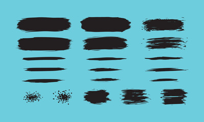 Hand-drawn Vector Brush Stroke Collection, Distressed Ink Underlines and Borders for Design Assets