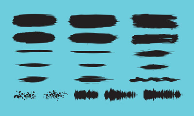 Hand-drawn Vector Brush Stroke Collection, Distressed Ink Underlines and Borders for Design Assets