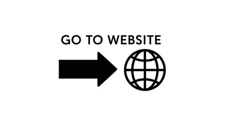 Arrow pointing to globe icon with text Go To Website.