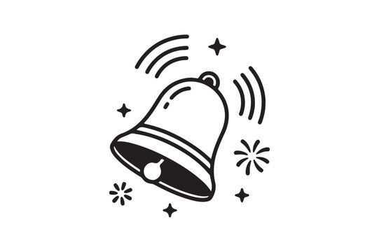 Festive Ringing Bell Illustration with Sparkles