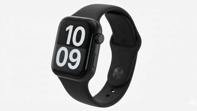 Modern Black Smartwatch with Digital Display, Fitness Tracker Wearable Technology, Minimal Design, Health Monitoring Gadget, Stylish Wrist Device for Active Lifestyle and Daily Smart Use