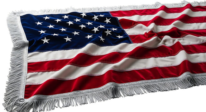 A detailed close-up of the american flag with a textured, 3d appearance.