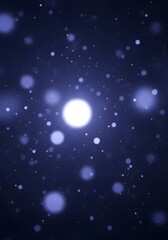 Fototapeta premium An ethereal dark background filled with numerous glowing blue and purple light particles or bokeh effects.