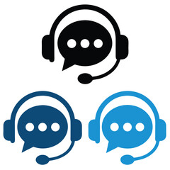 Minimal Vector Icons Representing Customer Care Support and Digital Communication Help