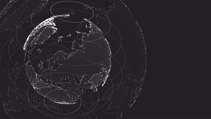 A digital model of the Earth, assembled from glowing dots and lines. The image symbolizes the unity of the world, technology, and the future of digital civilization. © Anna