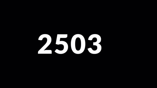 Number counter animation from zero to one ten thousend numbers on a transparent background, Animated counting Numbers from 0 to 10000 in 4k