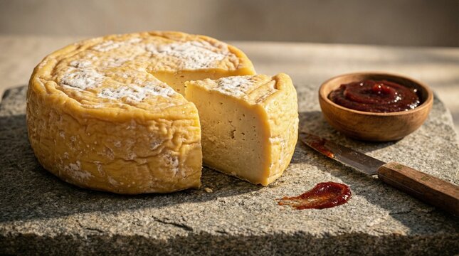 Artisanal Queijo Canastra on Farmhouse Stone Surface