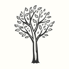 Fototapeta premium Stylized Nature Tree Icon for Forest Conservation and Eco Design