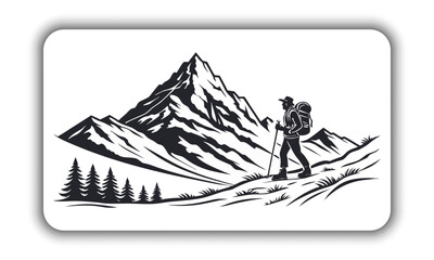 Alpine Mountain Peaks Vector &ndash; Nature Landscape Logo