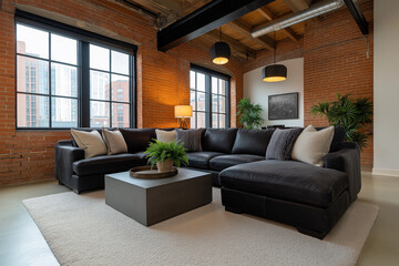Cozy urban living room with stylish decor and natural light