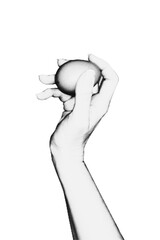 Naklejka premium Retro Collage Halftone Hand holding Easter Egg. Vintage Y2K Style Mixed Media Vector Illustration