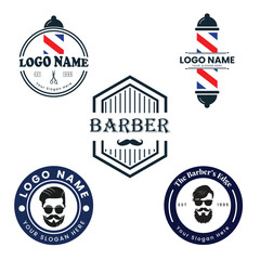 Fototapeta premium Minimal Barber Logos for Grooming Salon Branding