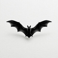 Fototapeta premium Stunning black bat with wings spread wide in mid flight