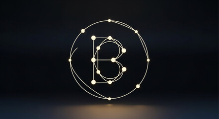 Abstract digital network representing the letter B. © Muhammad