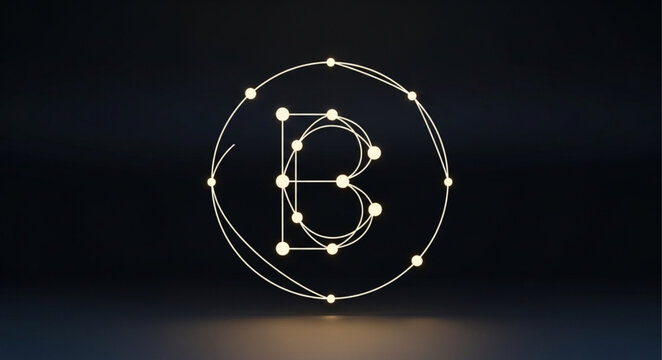 Abstract digital network representing the letter B.