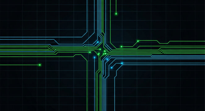Abstract Digital Circuit Board Technology Network Connection.