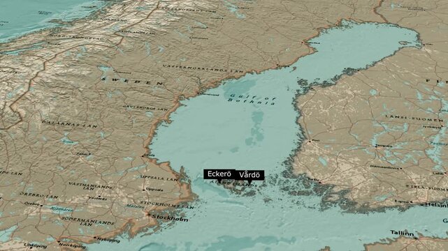 Map Highlighting Vardo Municipality Within Aland Islands Finland Baltic Sea Region