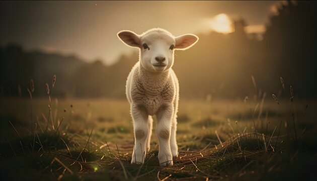 lamb on a pasture