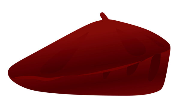 Red beret hat. vector illustration
