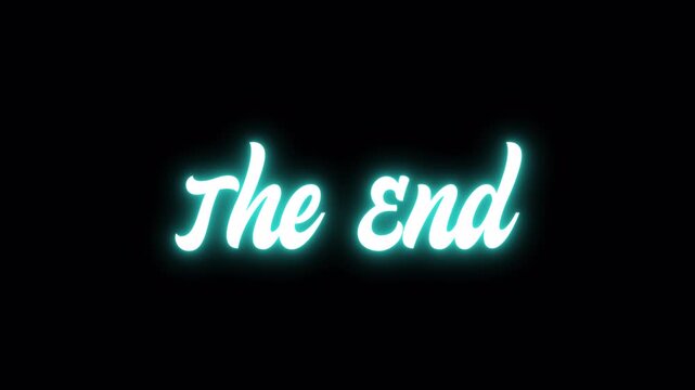 Vibrant Glowing 'The End' Text - Cinematic Conclusion Graphic
