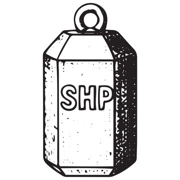 Vintage Ship Weight Tag SHP Maritime Equipment Illustration