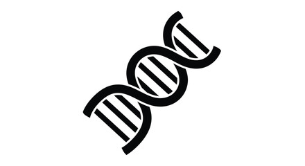 Black dna double helix graphic a striking visual silhouette