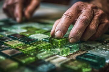Fototapeta premium Hands in Harmony with Colors - A Mosaic of Emotions and Connection