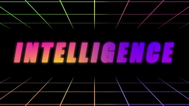 INTELLIGENCE ANIMATION WITH GRID BACKGROUND