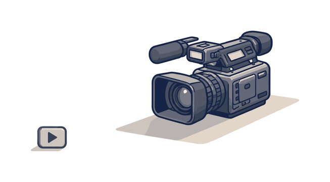 Videoc amera silhouette inc almthreequ arter viewshow ingsubtlevolumethroughdiscrete fl atf aces ofbody and lens positi oned in