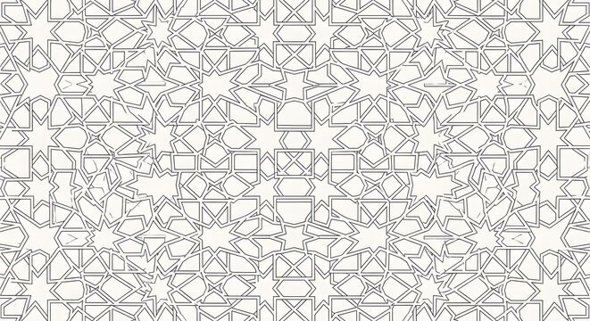Seamless islamic geometric pattern with clean minimal design, suitable for backgrounds, branding, packaging, and decorative projects.