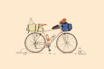 Loaded Bikepacking Bicycle Ready for Adventure