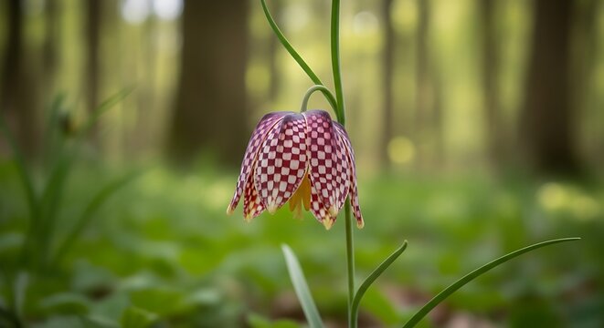 Checkered Lily in Forest Setting.
