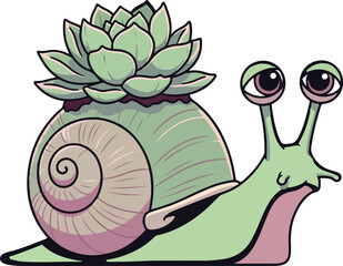 snail on a green leaf © estia