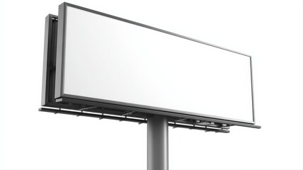 Obraz premium Large Blank Billboard on a Metal Pole Ready for Advertising Campaign Mockups and Outdoor Advertisement Presentations