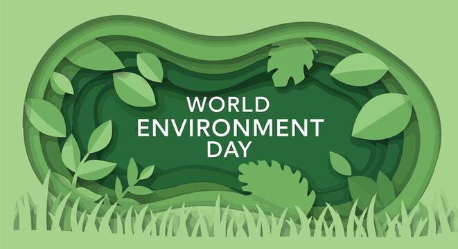 World Environment Day green vector graphic