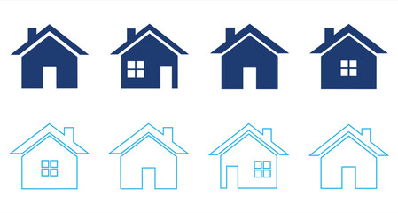 Fototapeta premium House Icons Set, Simple and Minimalist Style Vector Illustration