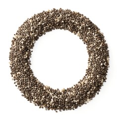 Obraz premium chia-seeds-arranged-in-a-circular-pattern-with-emp 
