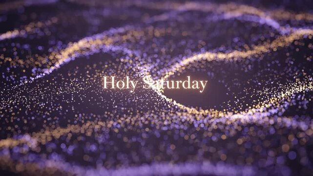 Holy Saturday celebration with glowing particles and vibrant light effects for religious events 4K HD high quality video.
