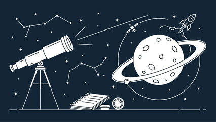 Astronomy exploration and space science in the cosmos. © Dwi